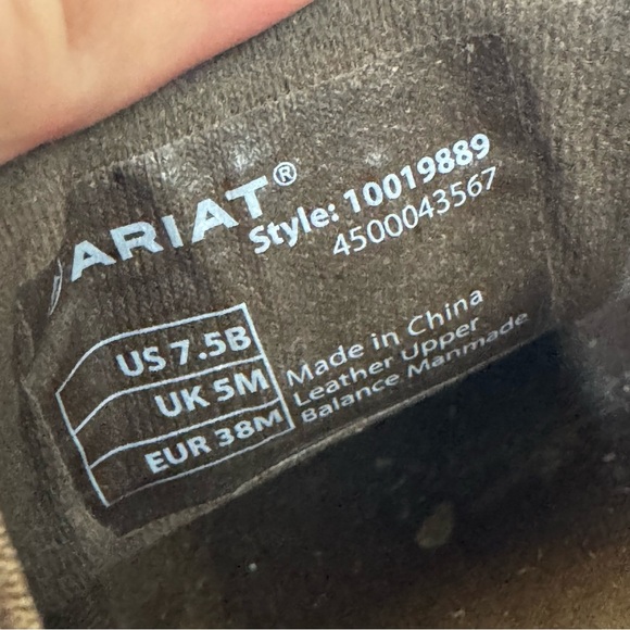 Ariat Brown Leather Suede Slip On Loafers Shoes Western Rodeo - Picture 5 of 6